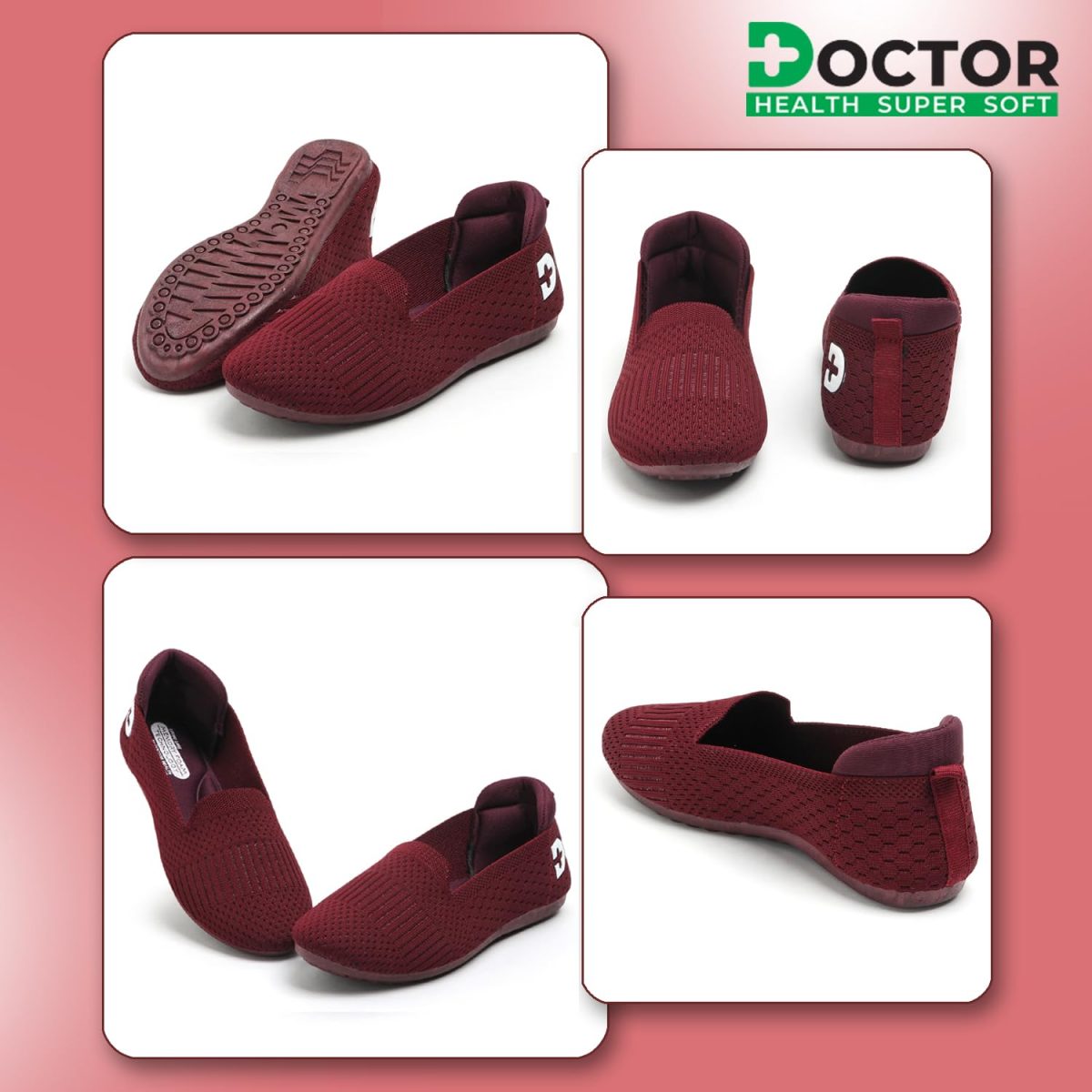 DOCTOR HEALTH SUPER Knitted Comfortable Stylish Classy Ballerina | Premium Flat Jutis Bellies | Non Slip Lightweight Shoes Bellies For Women | Dailywear Slip-On Flat Jutis | Trendy Women Jutis Bellies - Image 4
