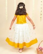 Stanwells Kids Girls Lehnga Choli Ruffle Pattern Dress Half Sleeves Readymade Hand Sequins Embroidery Ethnic Traditional Full Length South Indian Girl Lehnga Choli - Image 7