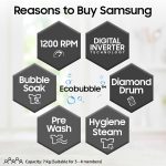 Samsung 7 kg, 5 star, EcoBubble Technology, Hygiene Steam with Inbuilt Heater, Digital Inverter, Fully-Automatic Front Load Washing Machine (WW70R22EK0X/TL, INOX GRAY) - Image 2