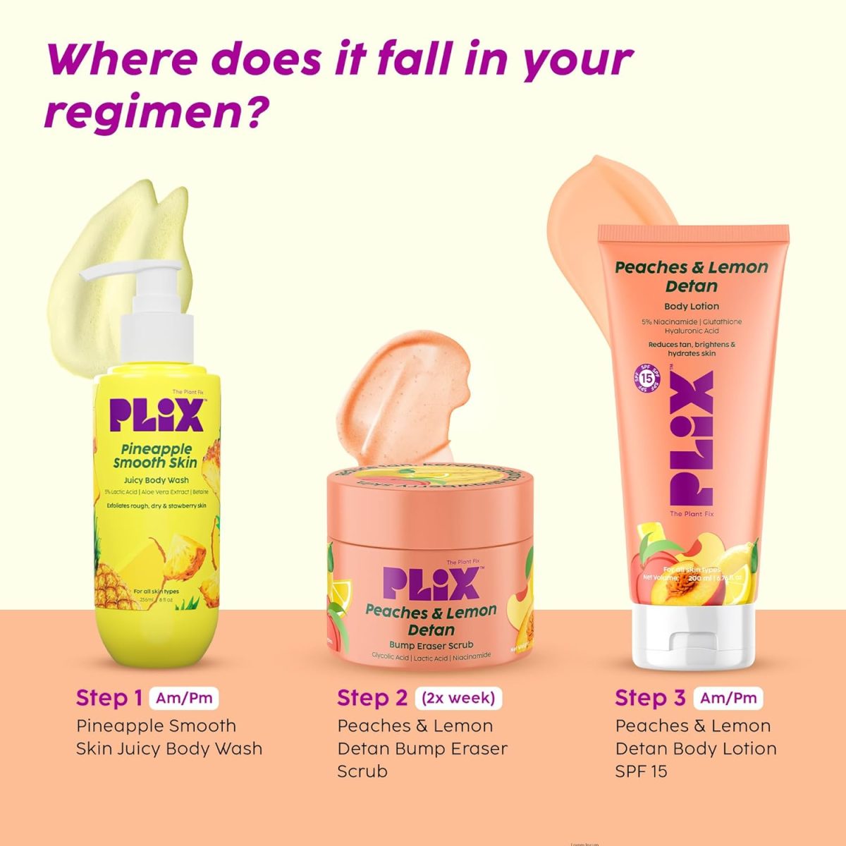 PLIX - THE PLANT FIX Peaches & Lemon Detan Bump Eraser Scrub (200g) | Removes Tan & Restores Skin’s Moisture, Reduces Dark Spots, Uneven Skin Tone, & Reveals Softer Smoother Skin - Image 7