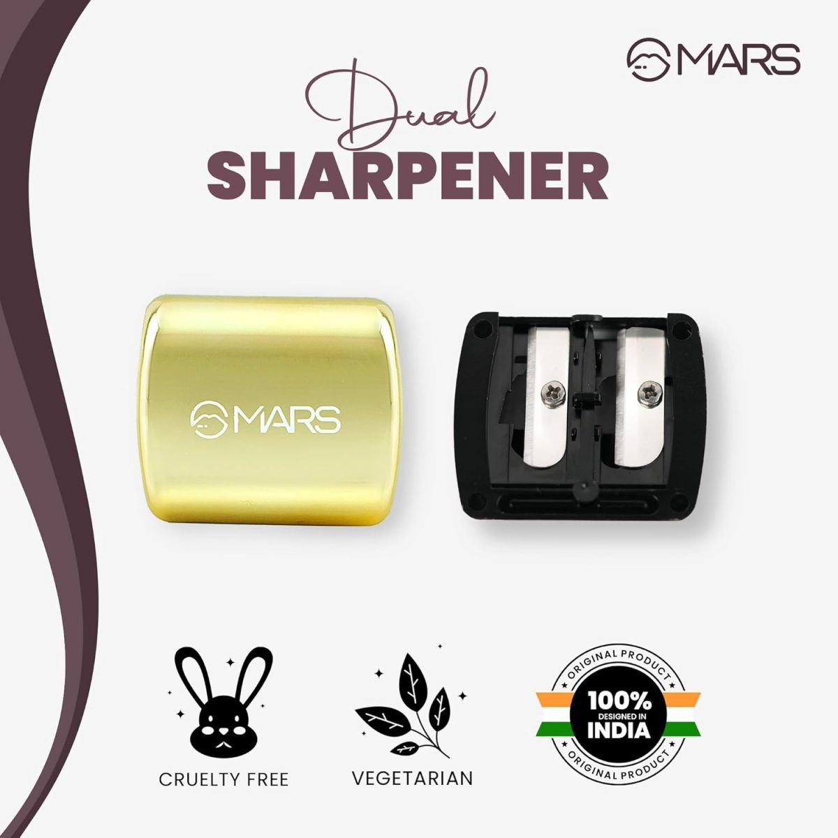 MARS 2in1 Dual Shapener I Professional Grade Sharpener | Sharpens Any Type of Pencil & Lip Crayon | Compact and Portable - Image 6