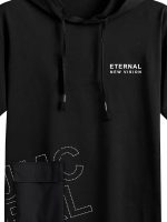 Jump Cuts||Mens Printed Tshirt||Hooded Neck||Halfsleeve Hoodie for Men||Single Front Pocket Tshirt - Image 3