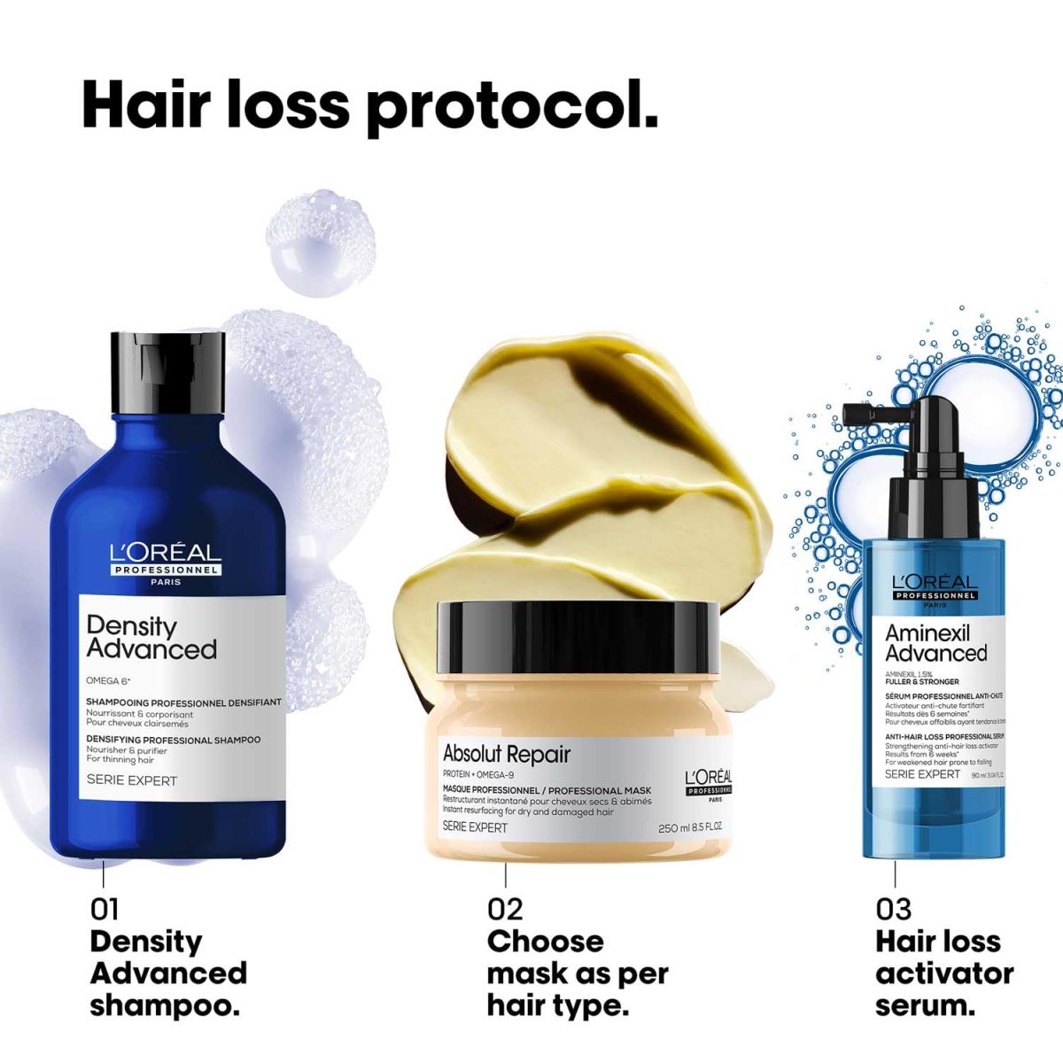 L'Oréal Professionnel Serie Expert Density Advanced Shampoo | For fine and thinning Hair | Adds bounce and volume | With Omega-6 complex - Image 7