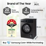 Samsung 9 kg, 5 star, AI EcoBubble, Super Speed, Wi-Fi, Hygiene Steam with Inbuilt Heater, Digital Inverter, Fully-Automatic Front Load Washing Machine (WW90DG5U24AXTL, Inox) - Image 4