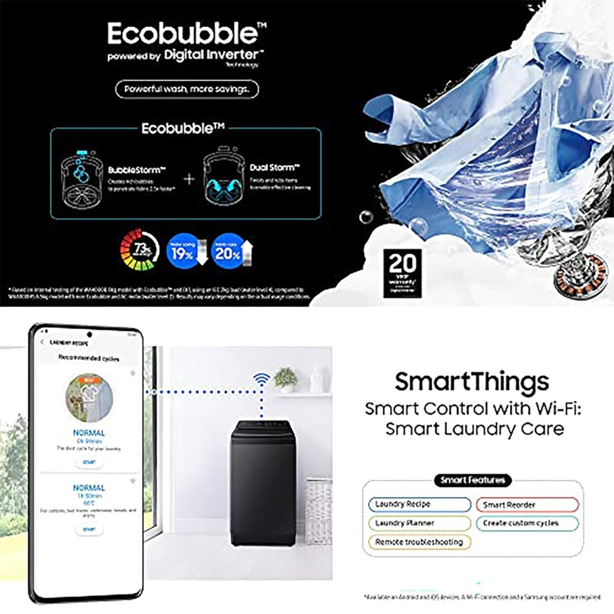 Samsung 9 kg, 5 star, Eco Bubble Technology, Wi-Fi, Soft Closing Door, Fully-Automatic Top Load Washing Machine (WA90BG4542BDTL, Versailles Gray) - Image 5