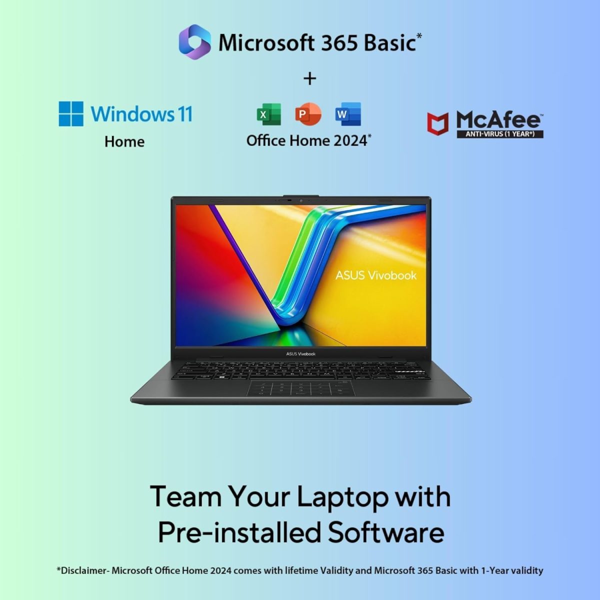 ASUS Vivobook Go 14, AMD Ryzen 3 7320U,Thin & Light (AMD Radeon iGPU/8GB RAM/512GB SSD/FHD/14/60Hz/42WHrs/Windows 11/M365 Basic (1Year)*/Office Home 2024/Mixed Black/1.38 kg) E1404FA-NK3325WS - Image 7