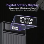 Portronics Luxcell B 20K Advanced 20000 mAh Power Bank with 22.5W Max Output, LED Battery Display, 22.5w Mach USB-A Output, 20w Type C PD Output, Type C Input, Wake Up Button(Black) - Image 4