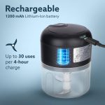 AGARO Elite Rechargeable Mini Electric Chopper, Food Grade Bowl, Stainless Steel Blades, One Touch Operation, for Mincing Garlic, Ginger, Onion, Vegetable, Meat, Nuts, 250 Ml, Black. - Image 6
