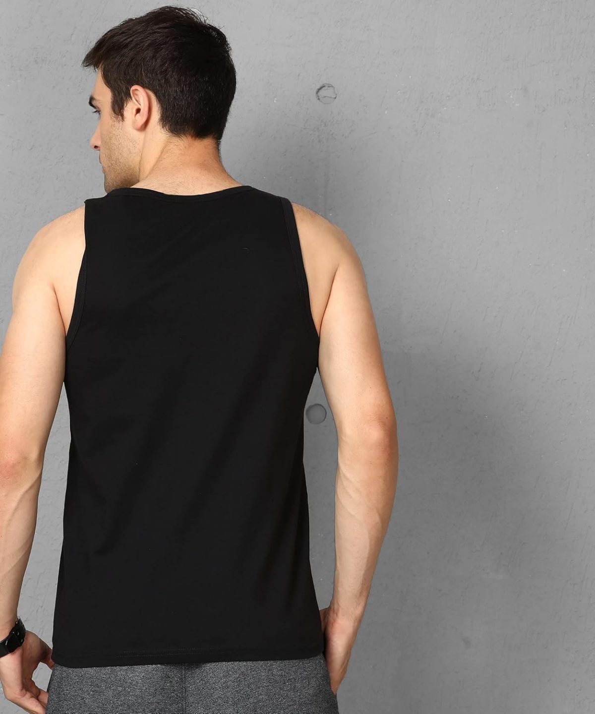 Alan Jones Clothing - Men's Cotton Colorblocked Sleeveless Regular Fit T-shirt - Image 3