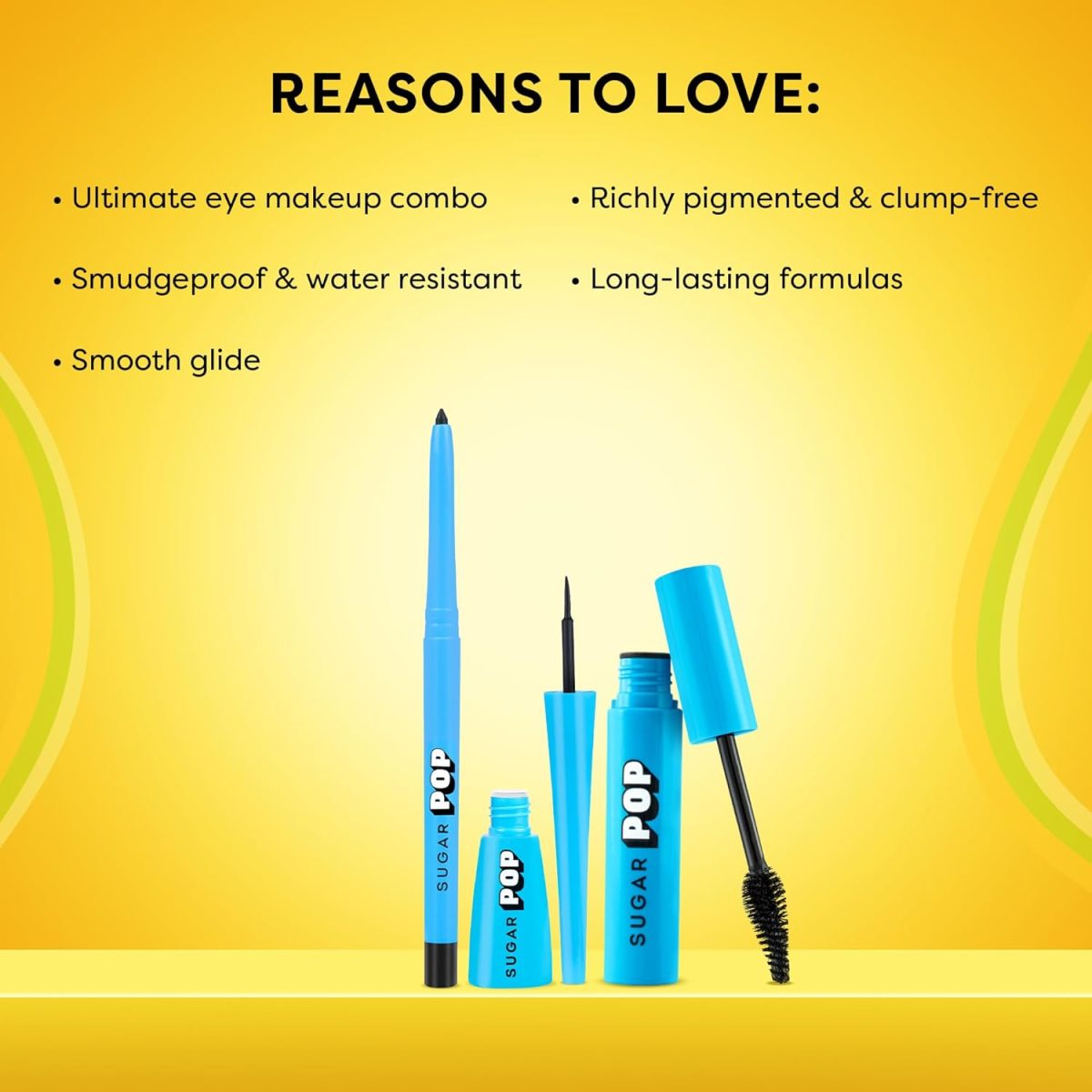 SUGAR POP Eye Essentials - Matte Eyeliner, Longwear Kajal & Volumizing Mascara - Image 3