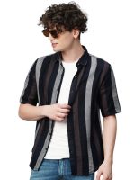 Exclusive Stripes Half Sleeve Crochet Stripes Shirt for Men | AB_TB_470 - Image 8