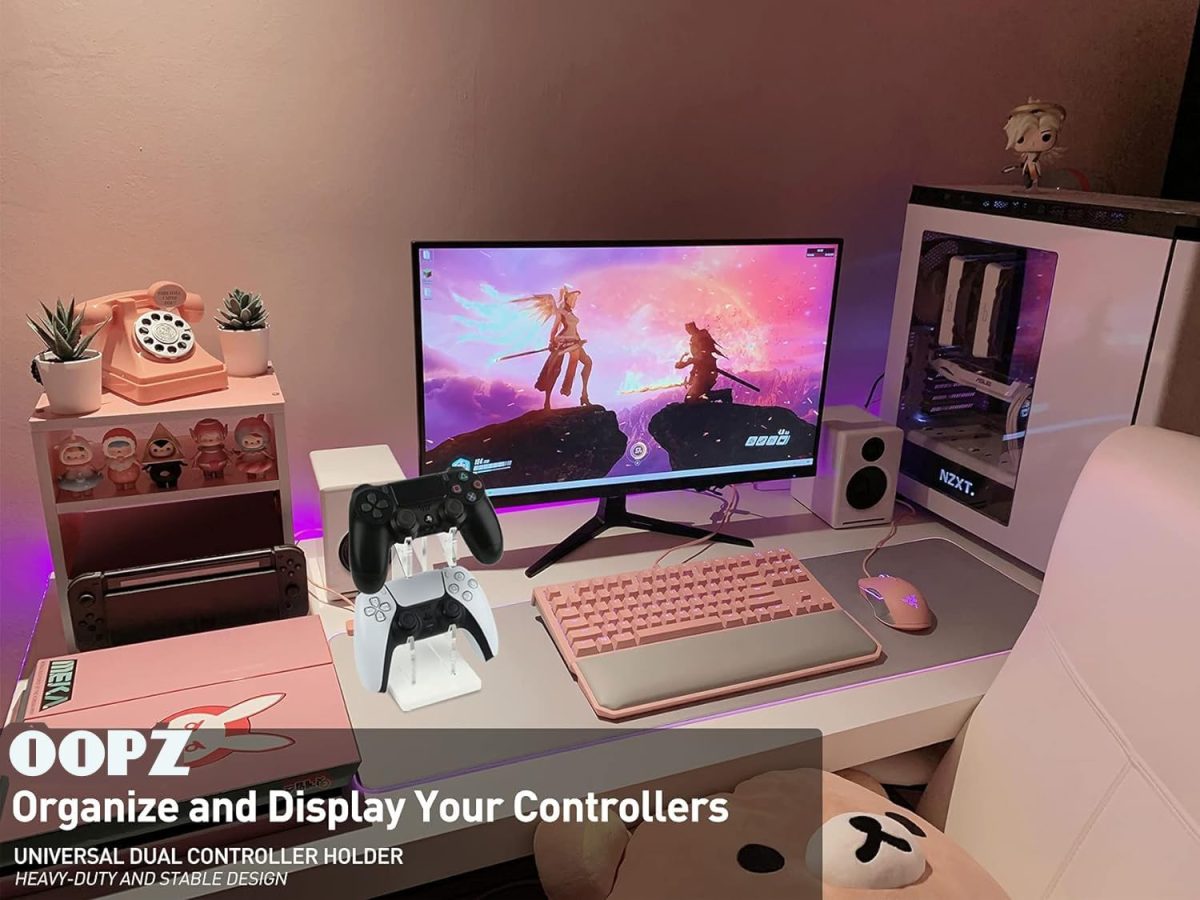 OOPZ Dual game pad Controller Holder Gaming Accessories, Suitable for Almost All Controllers, Controller Stand for Xbox ONE PS4 PS5 STEAM PC (Crystal Clear) - Image 2