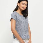 Max Women's Cotton Regular Fit Textured Round Neck T-Shirt - Image 3