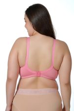 MAROON Cotton Satin Blend Seamless Non Padded Non-Wired Full Coverage Women Minimizer Bra - Image 5