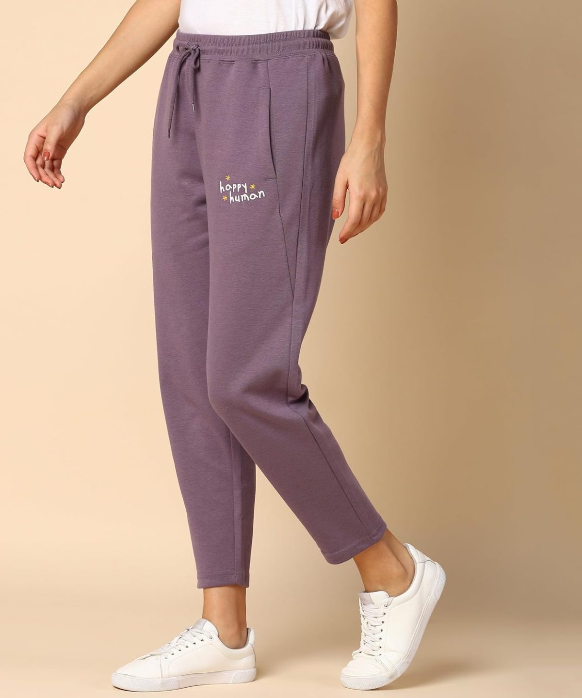 Alan Jones Clothing Women’s Ankle-Length Cotton Trackpant | Comfort Fit | Heavy GSM Fabric | Side Pockets | Drawstring Waist - Image 3