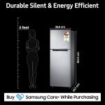 Samsung 236 L, 3 Star, Digital Inverter, Frost Free Double Door Refrigerator (RT28C3053S8/HL, Silver, Elegant Inox) - Image 5