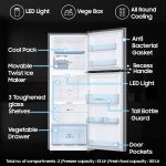 Samsung 236 L, 2 Star, Digital Inverter, Frost Free Double Door Refrigerator (RT28C3032GS/HL, Gray Silver) - Image 3