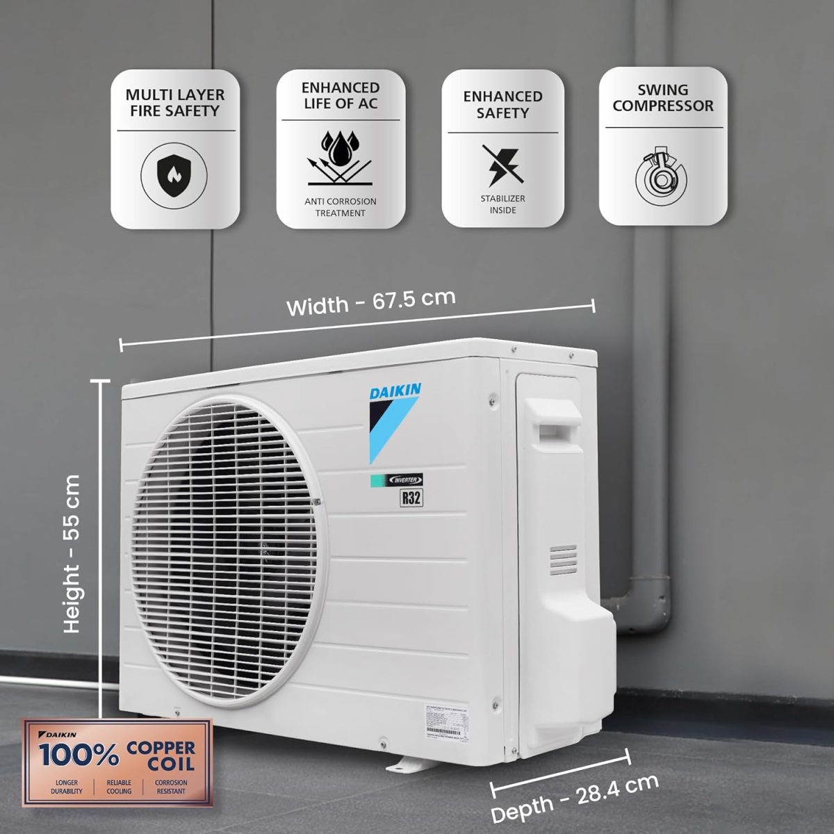 Daikin 1 Ton 3 Star Inverter Split AC (Copper, PM 2.5 Filter, 2024 Model, MTKL35UV16, White) - Image 6
