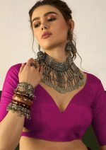 HMP Fashion Women's Ikat Hand Block Print Design Jaipuri Print Cotton Mulmul Saree with unstitch Blouse Piece - Image 7