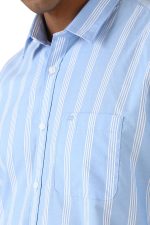 Peter England Men Cotton Slim Fit Stripe Shirt - Image 4