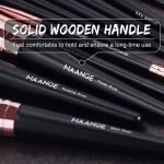 MAANGE Professional Makeup Brushes 15 Pcs Synthetic Makeup Brushes Set with 1 Makeup Sponge & 1 Brush Cleaner (Black Gold) - Image 4