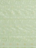 AKHILAM Women's Soft cotton silk Botanical saree with lucknowi chikankari weaving saree With Unstitched Blouse Piece - Image 5