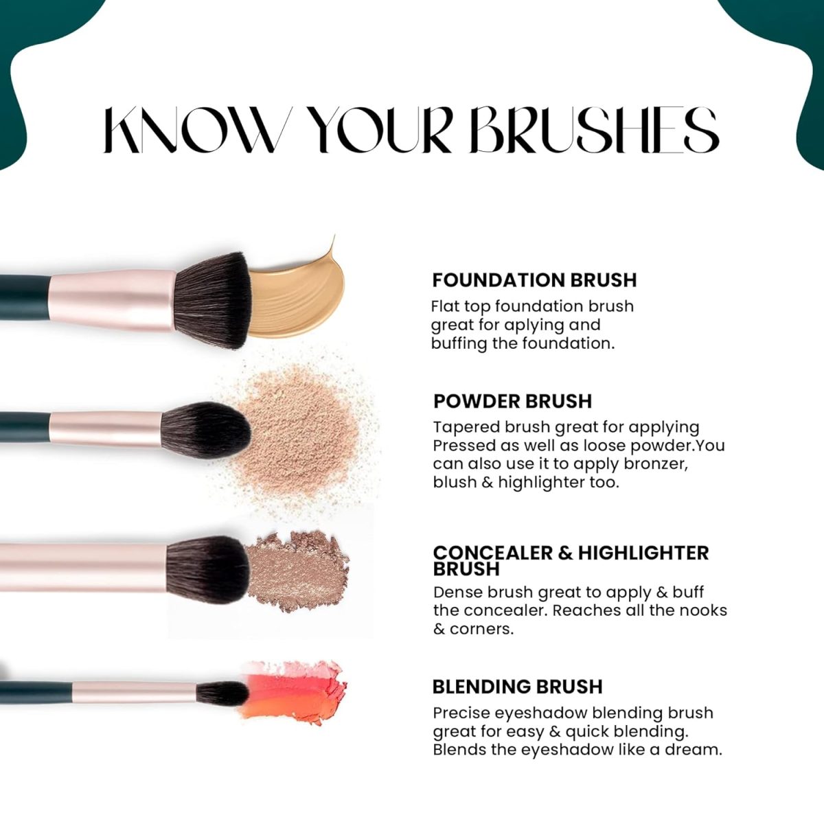 MARS Tools of Titan Brush Set of 8 with Holder | Face Makeup Brush Set with Ultra Soft Bristles (PACK OF 8) - Image 4