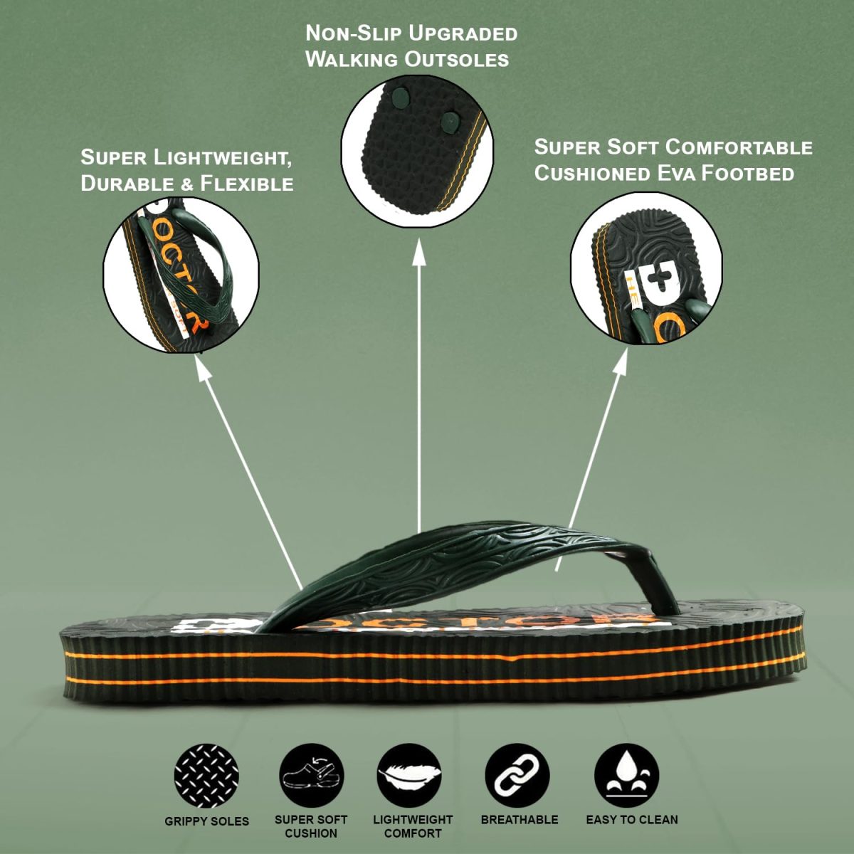 DOCTOR HEALTH SUPER SOFT Men's Ortho Super Soft Health Flip Flops | Lightweight & Anti-Skid Orthopedic Slippers for Daily Comfort & Pain Relief | Lightweight & Durable Hawai Chappal - Image 9