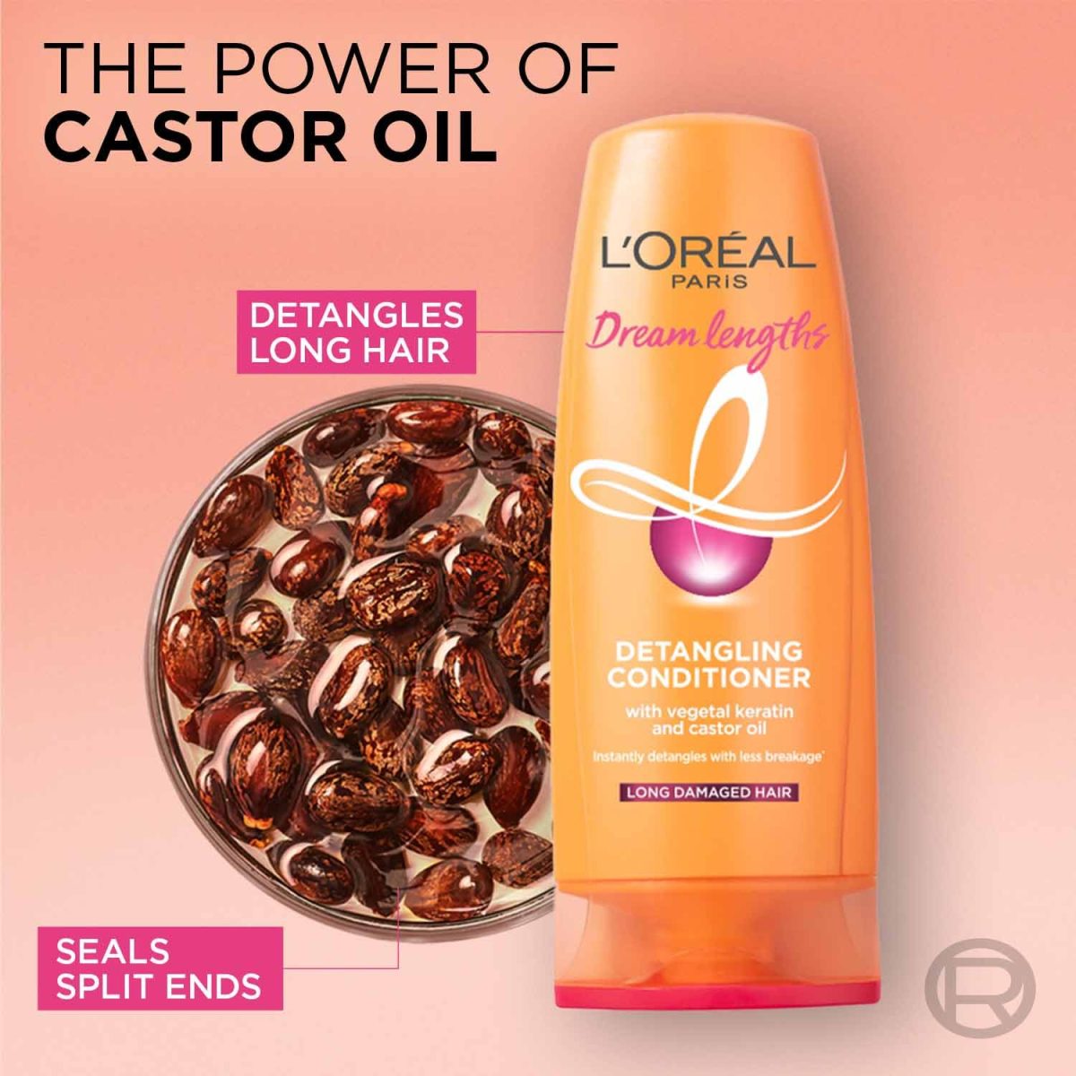 L'Oréal Paris Conditioner, Nourishes, Repair & Shine, For Long and Lifeless Hair, Dream Lengths, 180ml - Image 3