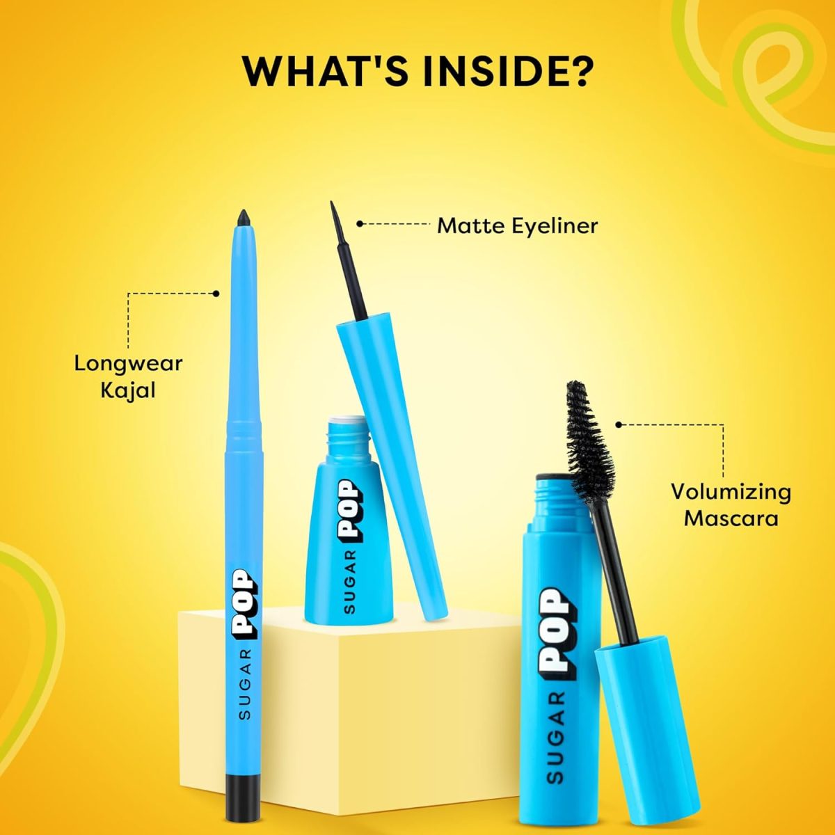 SUGAR POP Eye Essentials - Matte Eyeliner, Longwear Kajal & Volumizing Mascara - Image 2