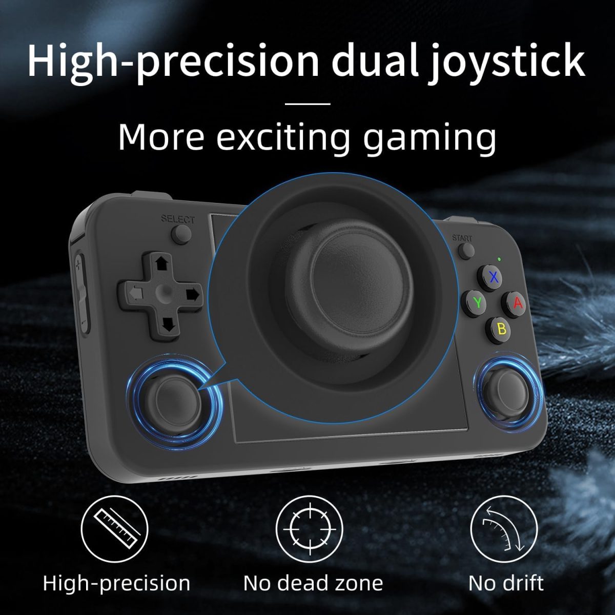 New World Anberni-c RG35XX H Retro Handheld Game Console 3.5 in IPS Screen Built-in 3300mAH Battery 64G TF Card Preinstalled 5528 Classic Games (Black) - Image 6