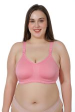 MAROON Cotton Satin Blend Seamless Non Padded Non-Wired Full Coverage Women Minimizer Bra - Image 2