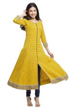 Yash Gallery Women's Cotton Relaxed Fit Anarkali Kurta - Image 5