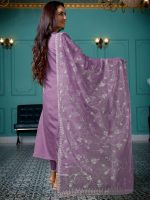 SHIENZY Women's Embroidered Work Chanderi Kurta & Pant With Dupatta || Straight Kurta Outfits || Ethnic Set (1655_Kurta Set) - Image 4