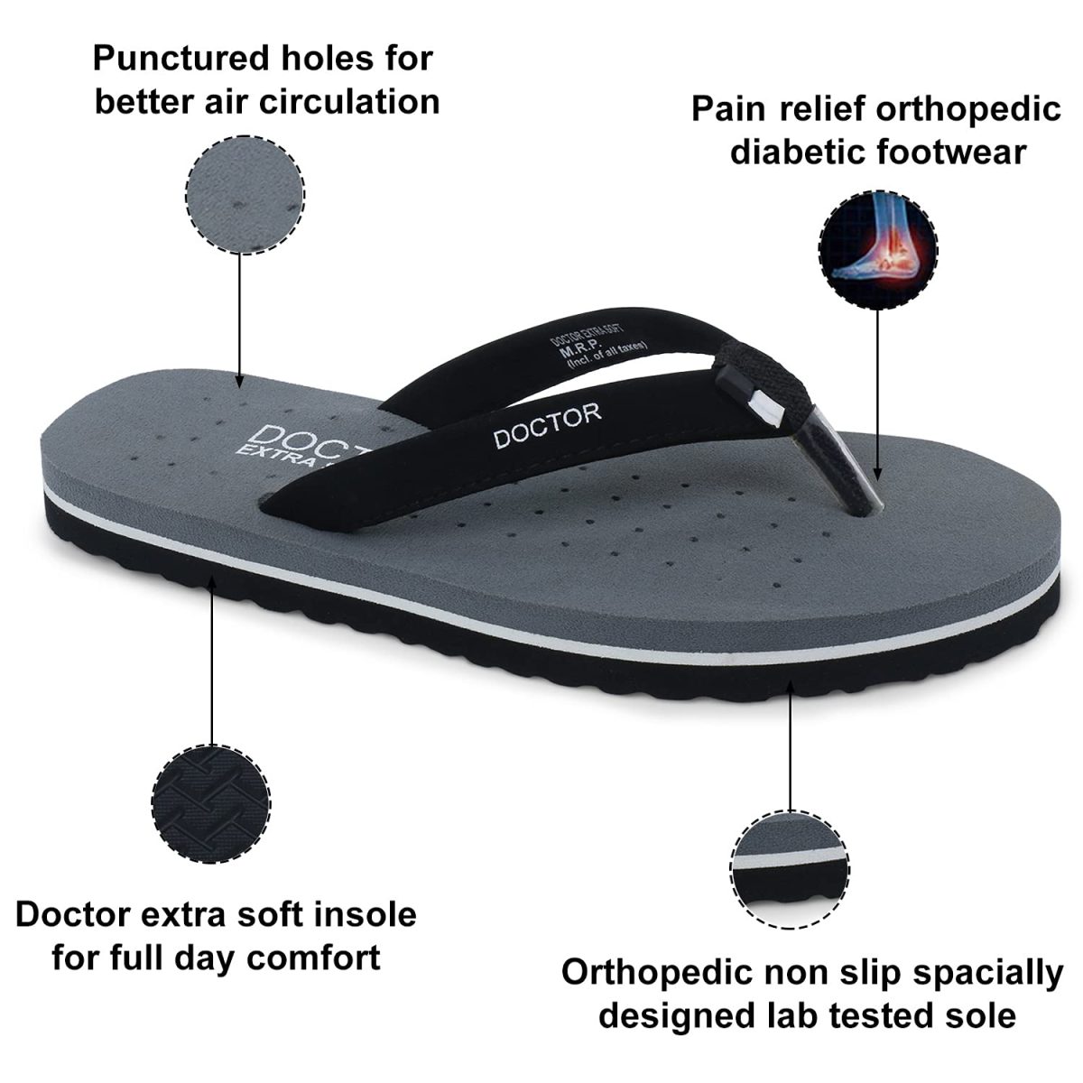 DOCTOR EXTRA SOFT House Slipper for Women's Care Dr Orthopaedic Super Comfort Fitting Flat Cushion Chappal Flip-Flop for Ladies & Girl’s - Image 3