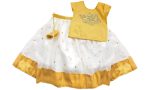 Stanwells Kids Girls Lehnga Choli Ruffle Pattern Dress Half Sleeves Readymade Hand Sequins Embroidery Ethnic Traditional Full Length South Indian Girl Lehnga Choli - Image 2