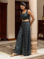 FIORRA Women's Navy Blue Cotton Printed Co-ord Set - Image 4