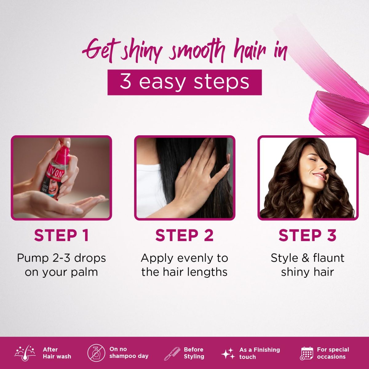 Livon Hair Serum, For Dry & Frizzy Hair | Provides shine , smoothness & damage protection| Leave in serum for women & Men| With Vitamin E & Argan Oil | 100ml - Image 7