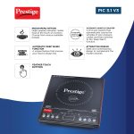 Prestige Iris Plus 1600 Watts Induction Cooktop with Automatic Voltage Regulator | Indian Menu Option |Anti-Magnetic Wall | Timer with User Pre-set | 1 Year Warranty | Black - Image 4