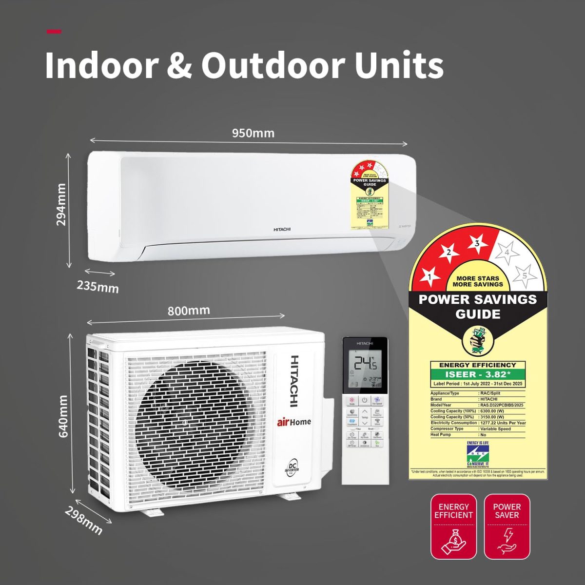 Hitachi 2 Ton Class 3 Star, 4-Way Swing, ice Clean, Xpandable+, Inverter Split AC (100% Copper, Dust Filter, 3400SXL RAS.D322PCBIBS, White) - Image 3