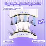 Hiventick Magnetic Eyelashes without Eyeliner Natural Reusable Magnetic Lashes Kit with Applicator Anime No Glue Needed Lashes 1 Pairs Manga Magnetic Eyelashes Kit - Image 5