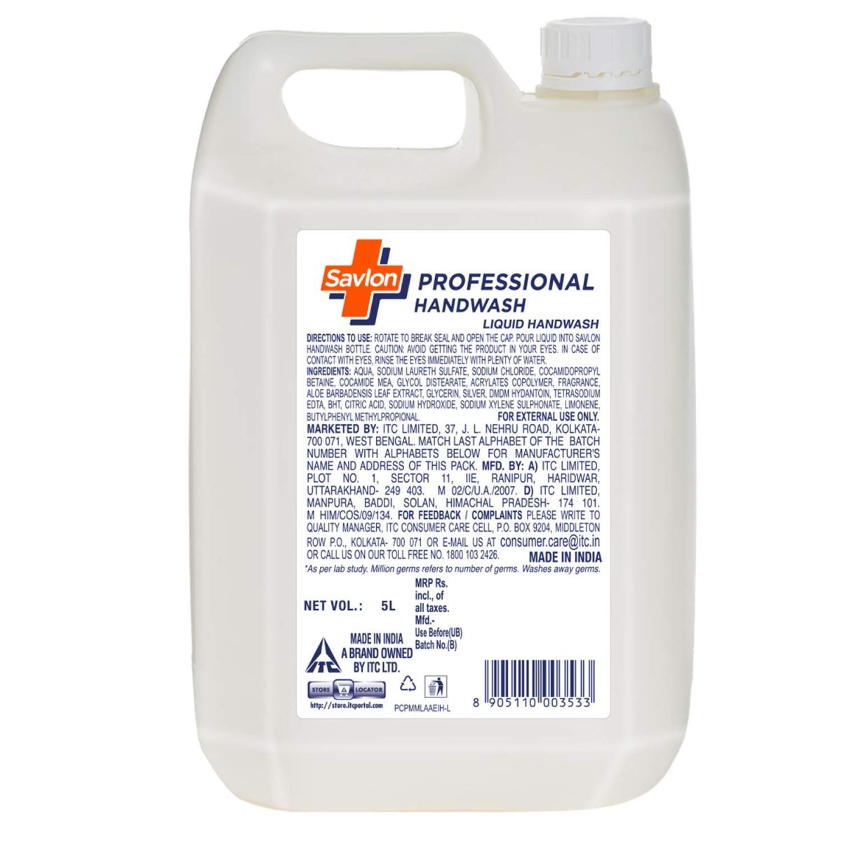 Savlon Professional Germ Protection Liquid Handwash, 4.8L Handwash Refill, 99.9% Germ Protection, Paraben Free, Dermatologically Tested, Suitable for all Skin Types - Image 7