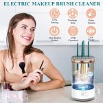 GIOGD Automatic Makeup Brush Cosmetic Brush Cleaner Spinning Blender Machine with USB Cable Brush Cleaner for All Size Makeup Brushes for Women Auto-rotating Brush Cleaner Deep Cleaning - Image 4