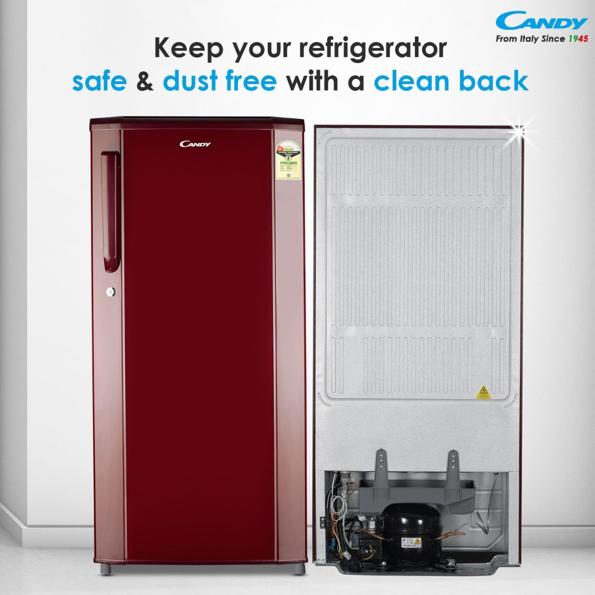 CANDY 165L 1 Star Direct Cool Single Door Refrigerator with Stabilizer free Operation (Red Mono, CSD1761RM) - Image 9