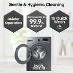Samsung 7 kg, 5 star, EcoBubble Technology, Hygiene Steam with Inbuilt Heater, Digital Inverter, Fully-Automatic Front Load Washing Machine (WW70R22EK0X/TL, INOX GRAY) - Image 3
