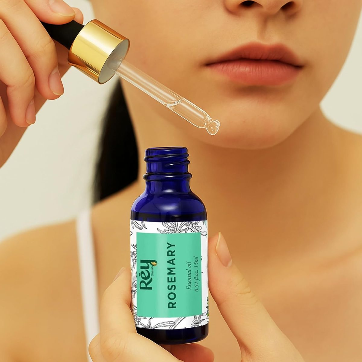 Rey Naturals Pure Rosemary Essential Oil For Hair Growth, Hairfall Control, Dandruff & Skin | Non Greasy Rosemary Oil for Skin, Body and Shiny Soft Hair | Hair Oil For Women & Men - 15ml - Image 10