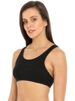 Jockey 1582 Women's Super Combed Cotton Elastane Stretch Slip On Crop Top Bra with Stay Fresh Treatment - Image 2