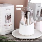 BS-MALL Makeup Brushes18 Pcs Premium Synthetic Powder Foundation Blush Contour Concealers Lip Brushes with Brush Holder Package for Gift （White) - Image 3