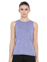 Clovia Women's Polyester Slim Fit Gym/Sports Textured Activewear Top