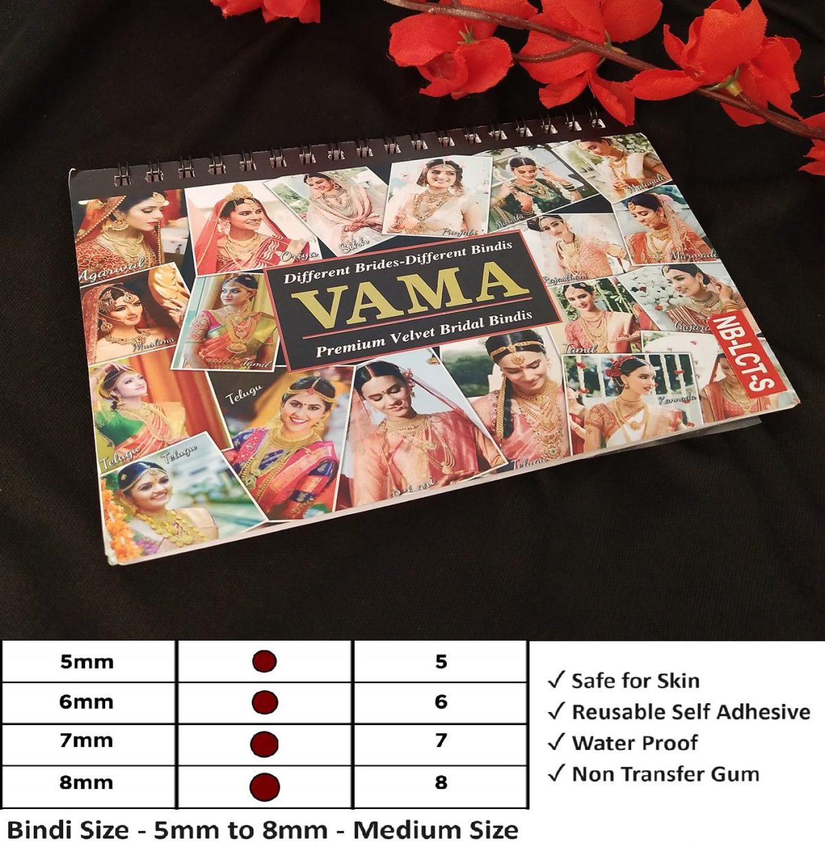 VAMA Self-Adhesive Skin Simple Plain Round Multicolour Kumkum Sticker Bindiya Bindis Spiral Bindi Booklet for Women (Pack of 948 - Bindi Book)17 x 10 x 1 Centimeters - Image 4